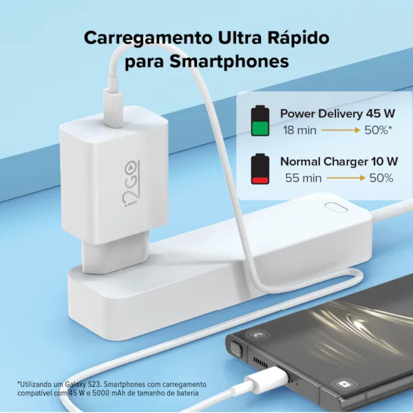 Carregador De Parede i2GO Ultra Charger 45 W USB-C Branco