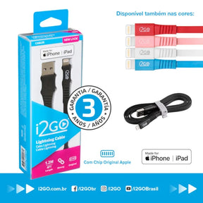 Cabo IphoneLightning i2GO Certificado MFi 1,2m