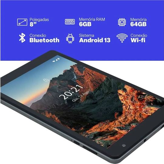 Tablet Multi M8  6GB RAM 64GB Tela 8" Android 13