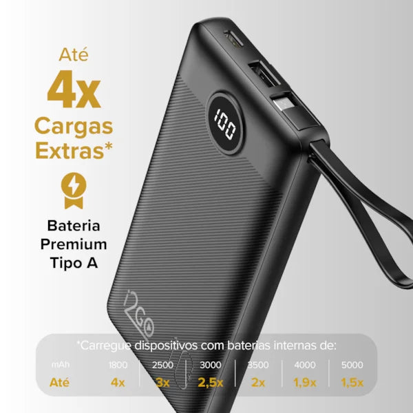 Carregador Portátil i2GO 10000mAh 4 em 1