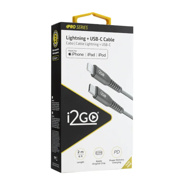 Cabo iPhone Lightning + USB-C i2GO Certificado MFi 2m